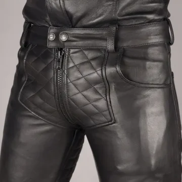 men's leather jeans​